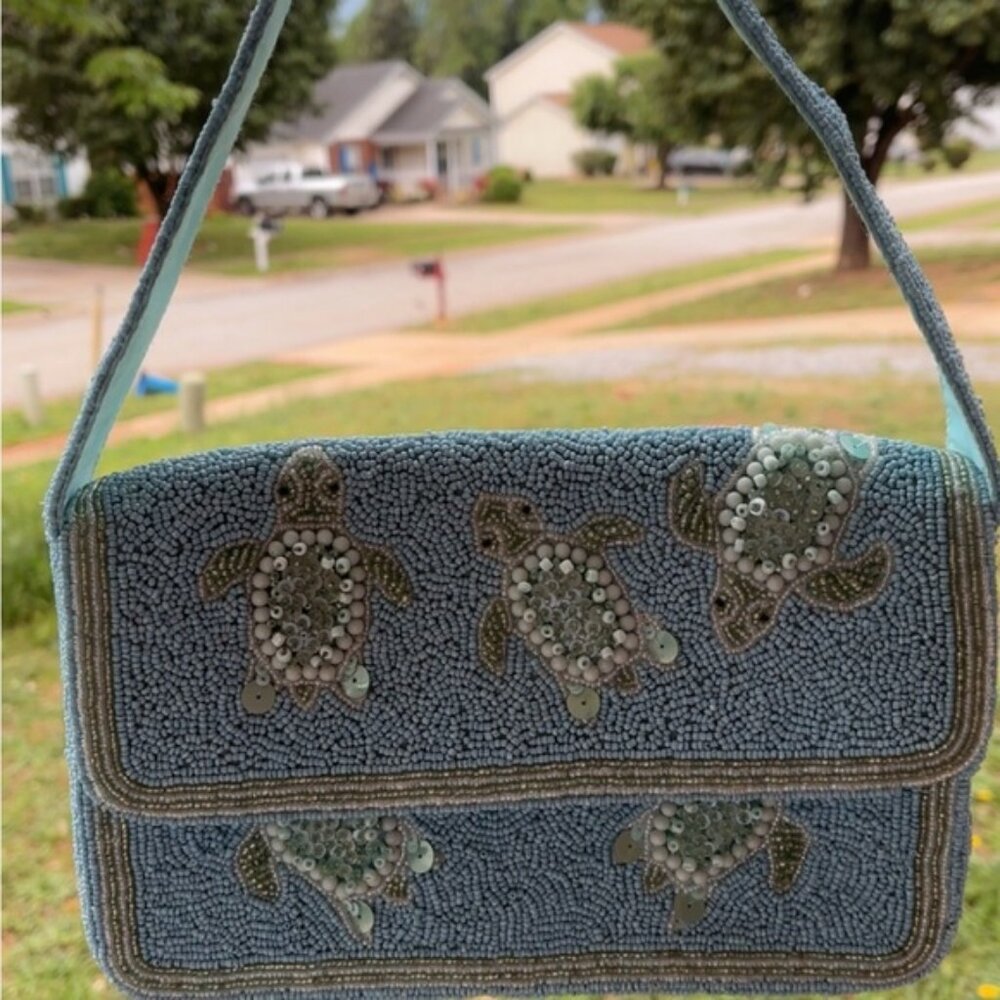 Beaded Sea Turtle Design Bag